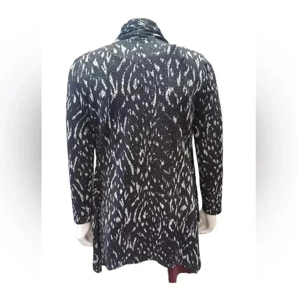 Frank Lyman Open Cardigan Black  White Stretch Size 8 - Picture 5 of 11
